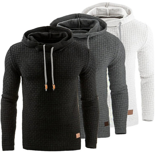 Lattice Pattern Hooded Men's Sweatshirts