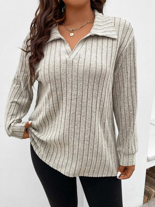 Long Sleeve Polo Tee Tops