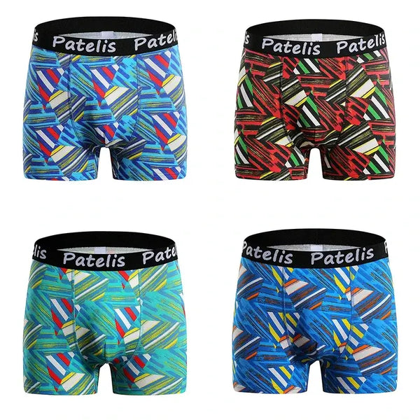 4 pcs multi colour Oversized Camouflage Cotton Boxers for Plus-Size Men, XL-7XL