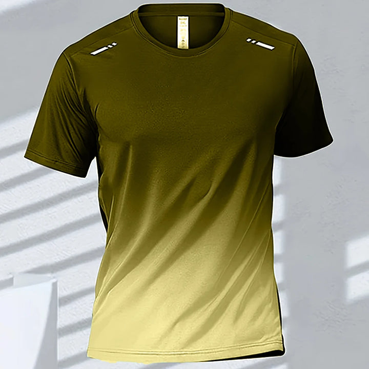 Gradient colour unisex activewear t-shirt in dark green shade, perfect for sports and casual wear at AWESIZE