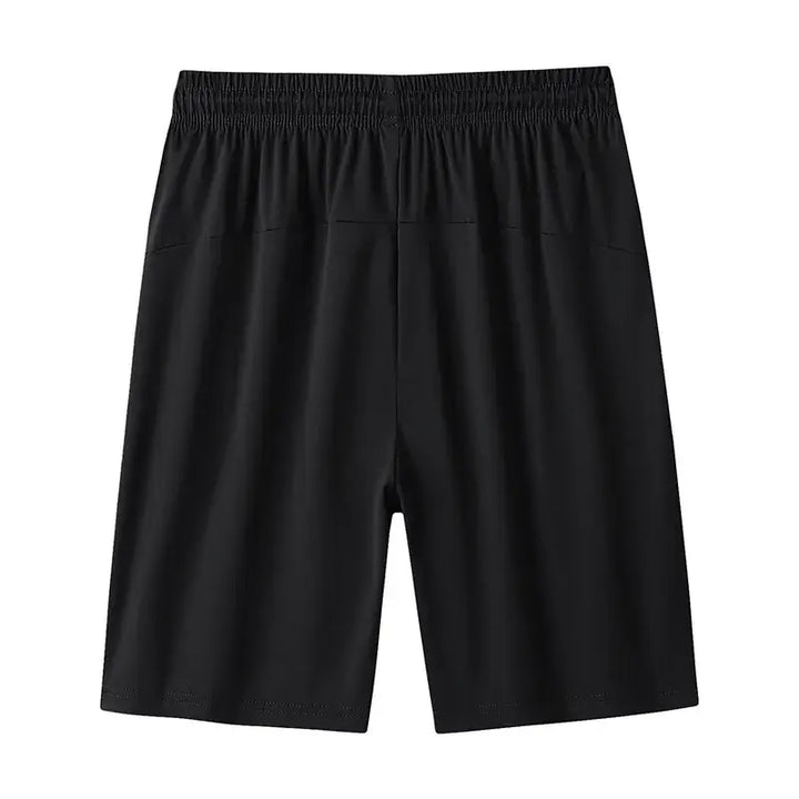 Men's black short length sweatpants for summer comfort and style, featuring a premium cotton and polyester blend.