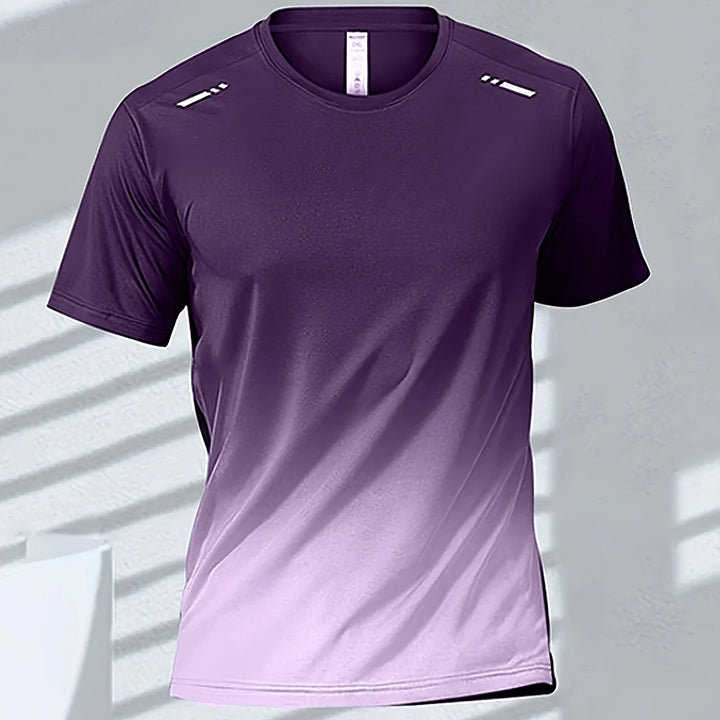 Gradient colour unisex activewear t-shirt in purple shade, perfect for sports and casual wear at AWESIZE