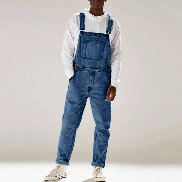 Casual Denim Jumpsuit for Plus Size Men – Stylish Overalls for All Seasons