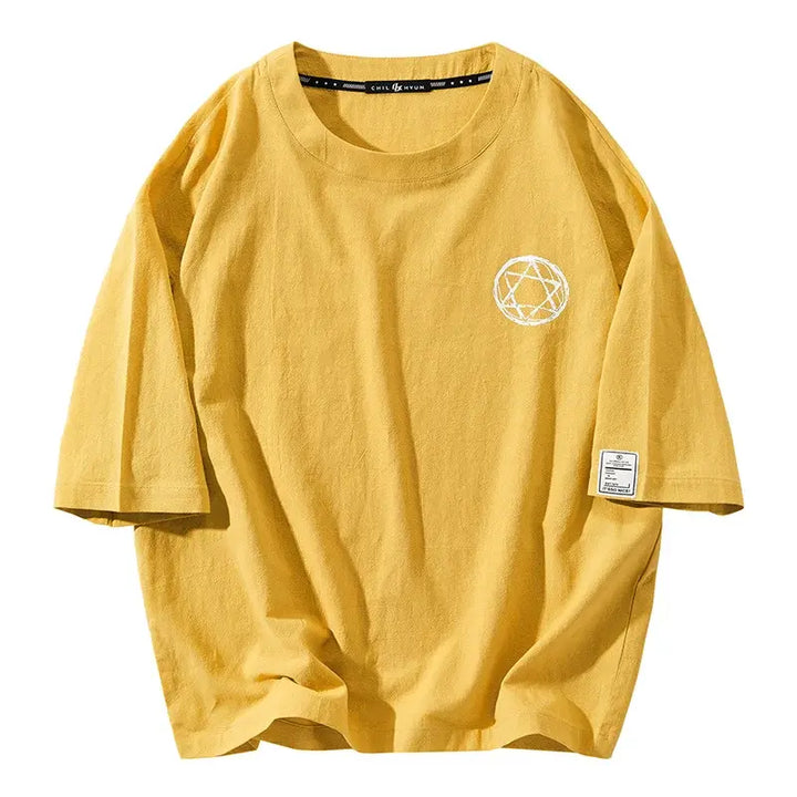 Yellow Plus Size Men’s Cotton T-Shirt, available sizes M-8XL