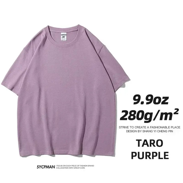 Taro Purple Oversized Unisex Cotton T-Shirt, 280g/m², classic design, perfect for style and comfort