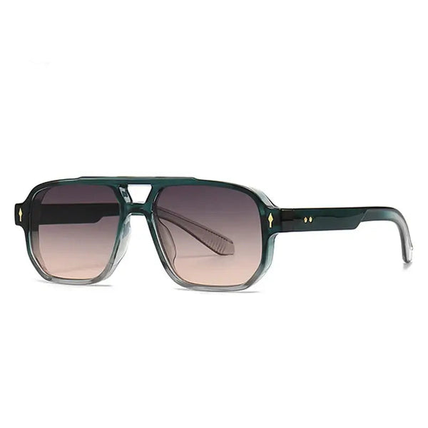 Trendy Unisex Double Bridge Square Sunglasses for all-day style.