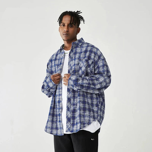 Brushed Check Oversized Men's Shirts