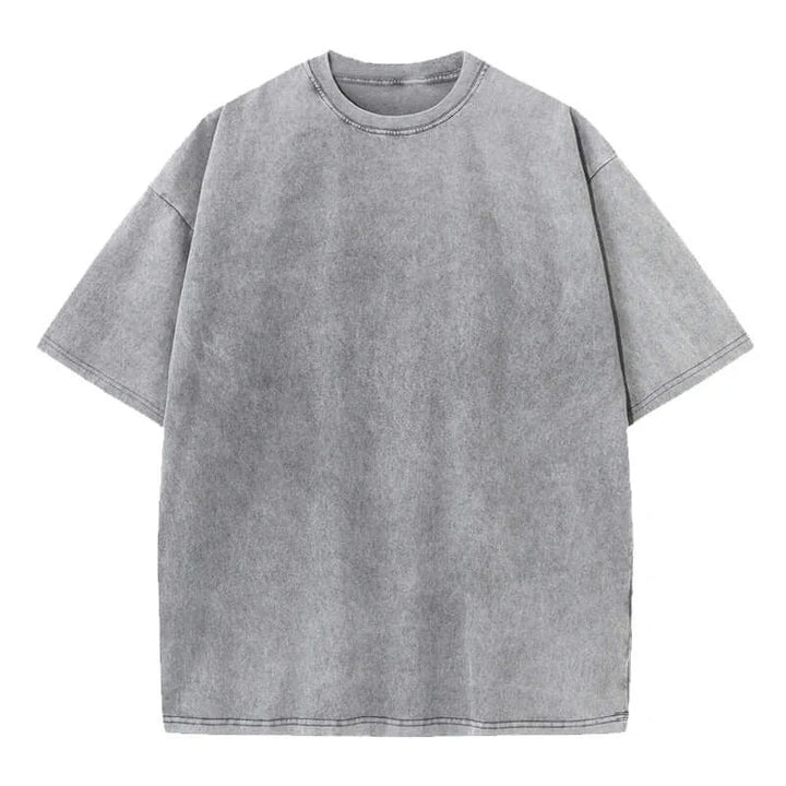 Unisex oversized vintage wash t-shirt in gray, perfect for casual wear for both men and women. Available in sizes S-2XL.