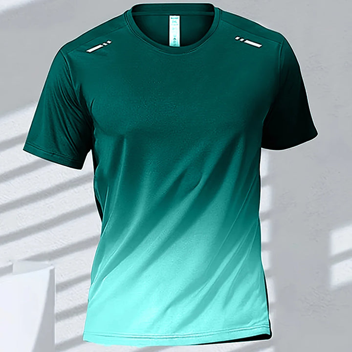 Gradient colour unisex activewear t-shirt in dark teal shade, perfect for sports and casual wear at AWESIZE