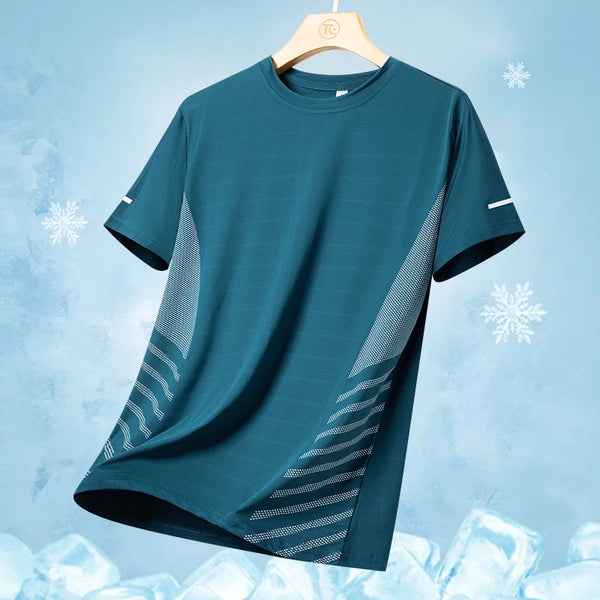 Teal Breathable Sports T-Shirts for Men - Lightweight, moisture-wicking athletic wear for optimal comfort during workouts and outdoor activities.