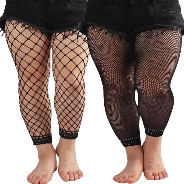 Plus Size Fishnet Leggings for Women, comfortable & stylish.