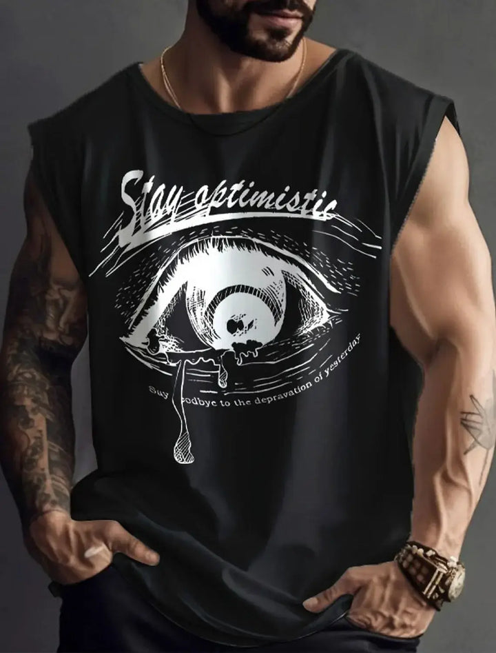 Plus Size Men's Sleeveless T Shirts, available sizes S-5XL