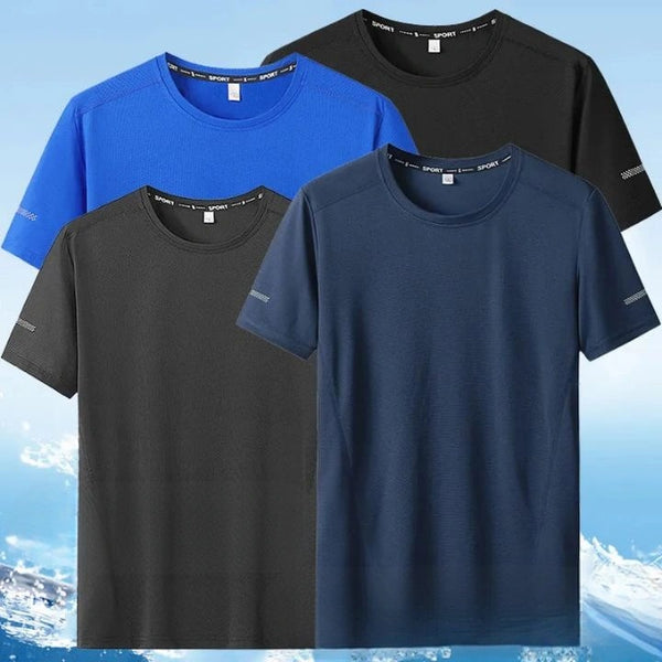 Summer Cool Oversized Tees for Men in Blue, Black, and Navy Colors, Breathable Activewear for Plus Size XL-7XL